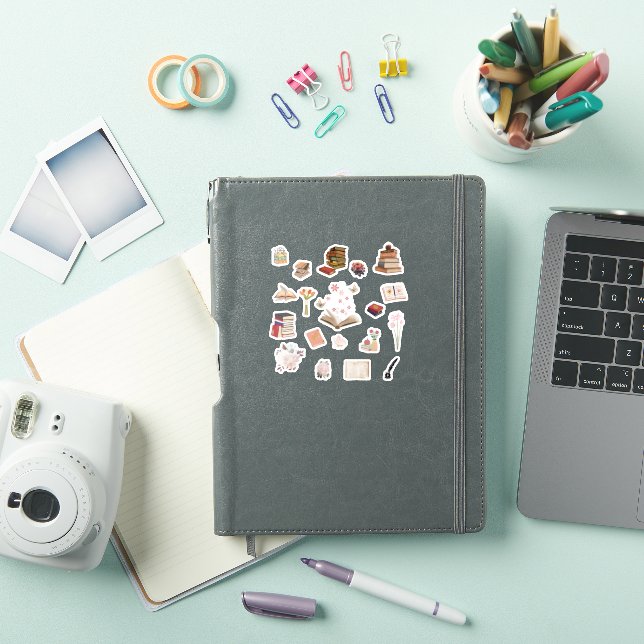 Aesthetic Book & Flower Stickers Aufkleber (iPad Hülle)