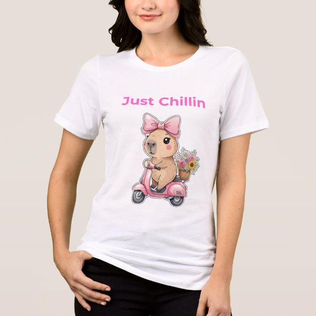 Aesthetic Capybara Just Chillin' Cute T-Shirt Tri-Blend Shirt (Vorderseite)