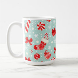 Aesthetic Christmas Pattern Candy Kaffeetasse