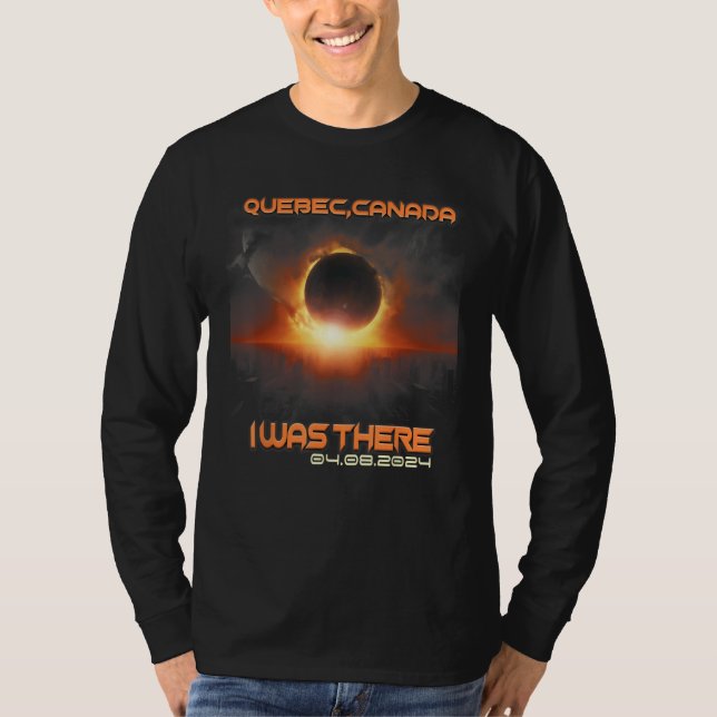 Aesthetic Cityscape Total Solar Eclipse 2024 Quebe T-Shirt (Vorderseite)