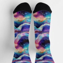 Aesthetic colorful modern rainbow agate glitter socken