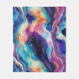 Aesthetic colorful rainbow agate glitter texture fleecedecke