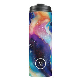 Aesthetic colorful rainbow agate glitter texture thermosbecher
