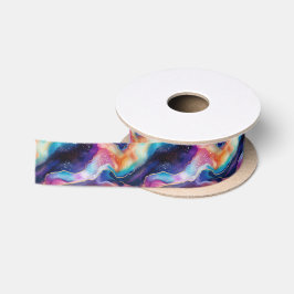 Aesthetic colorful rainbow agate modern glitter satinband