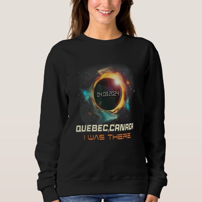 Aesthetic Colorful Total Solar Eclipse 2024 Quebec Sweatshirt (Vorderseite)