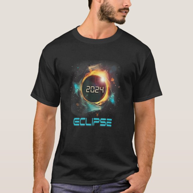 Aesthetic Colorful Total Solar Eclipse 2024 T-Shirt (Vorderseite)