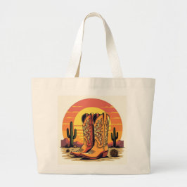 Aesthetic Cowgirl sunset Western Desert Vibes Jumbo Stoffbeutel
