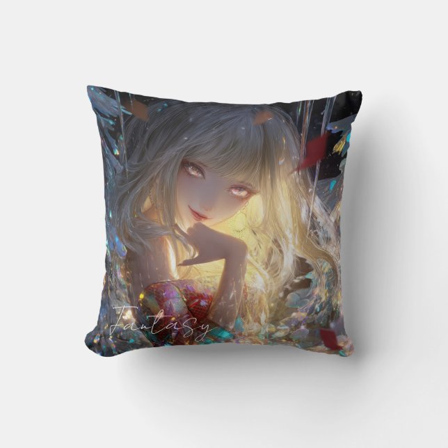 Aesthetic / Dark Fantasy Girl Kissen (Vorderseite)
