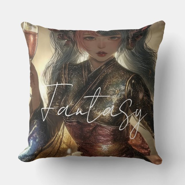 Aesthetic / Dark Fantasy Girl Kissen (Vorderseite)