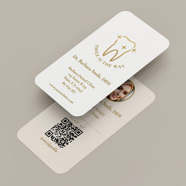 Aesthetic Dentist Dental Clinic Visit White Sand Visitenkarte ( Aesthetic Dentist Dental Clinic Visit White Sand Business Card
)