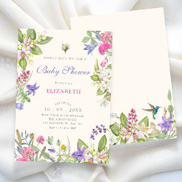 Aesthetic floral bloom garden baby shower einladung
