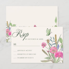 Aesthetic floral garden RSVP karte