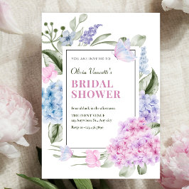 Aesthetic Floral hydrangea bridal shower Einladung