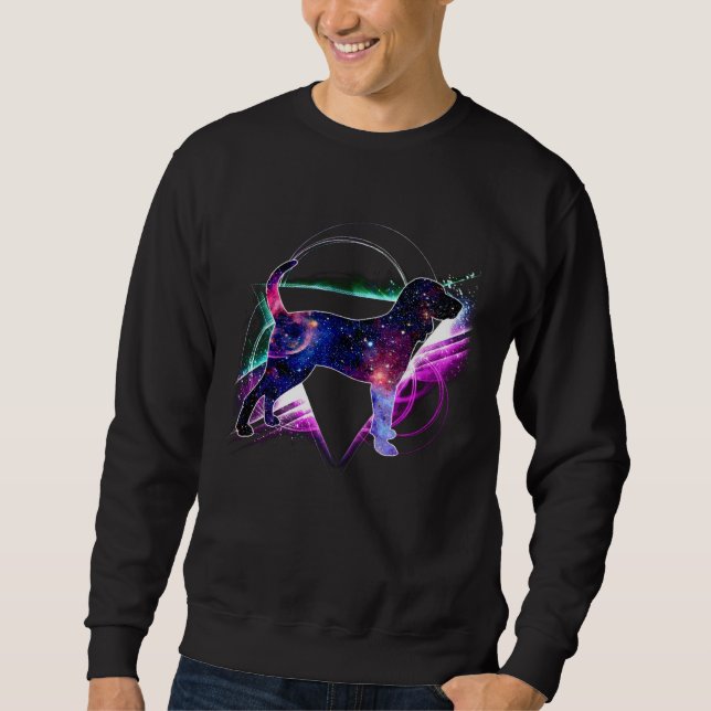 Aesthetic Galaxy Black And Tan Coonhound Sweatshirt (Vorderseite)