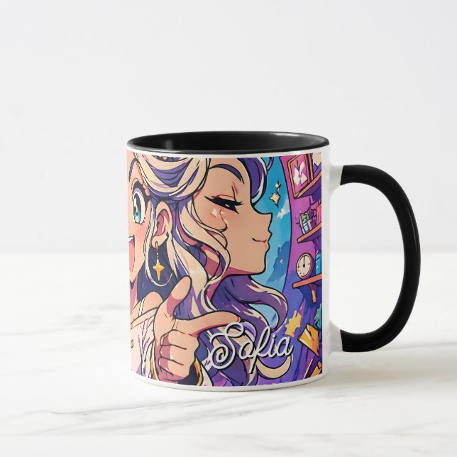 Aesthetic Gemini Anime Custom Combo Mug (Droite)