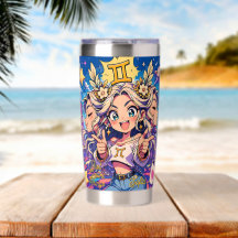Aesthetic Gemini Anime Custom Thermal Tumbler