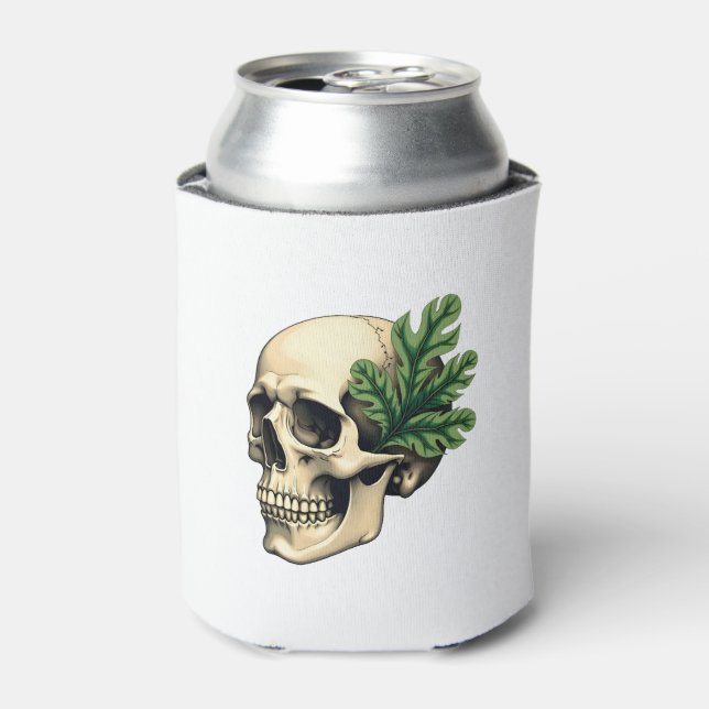 Aesthetic Goth Grunge Skull Tropical Monstera Leaf Dosenkühler (Kanne Vorderseite)