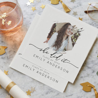 Aesthetic Grad Party Photo Graduation Serviette