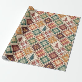 Aesthetic Holiday Checkered Wrapping Paper Geschenkpapier