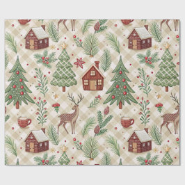 Aesthetic Holiday Checkered Wrapping Paper Geschenkpapier