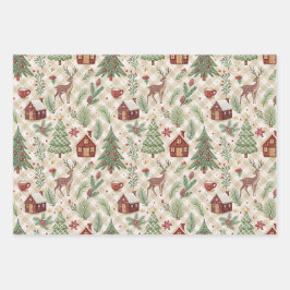 Aesthetic Holiday Checkered Wrapping Paper Geschenkpapier Set