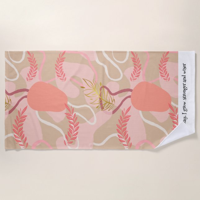 Aesthetic Leaf Design Strandtuch (Vorderseite)