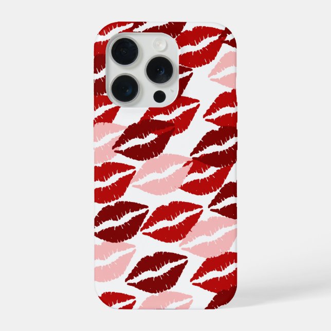 Aesthetic Lips Pattern Phone Case iPhone 15 Pro Hülle (Rückseite)