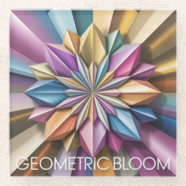 Aesthetic Metallic Polygonal Flower Glass Coaster Glasuntersetzer