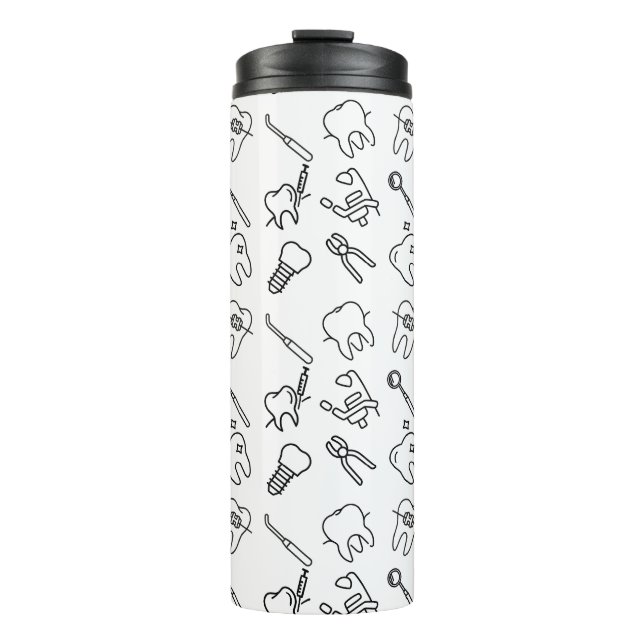Aesthetic Minimalist Dental Icons Pattern Thermal  Thermosbecher (Vorderseite)