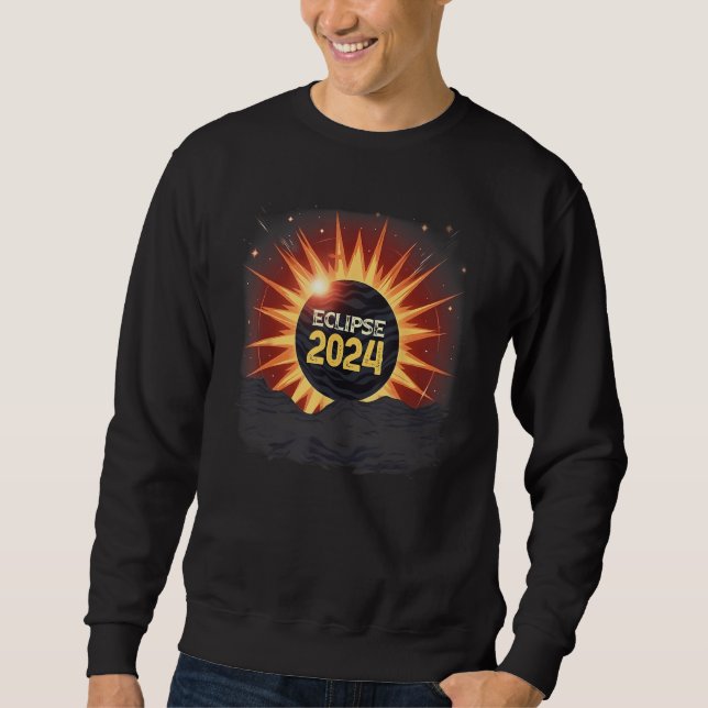 Aesthetic Mountain Total Solar Eclipse 2024 Sweatshirt (Vorderseite)