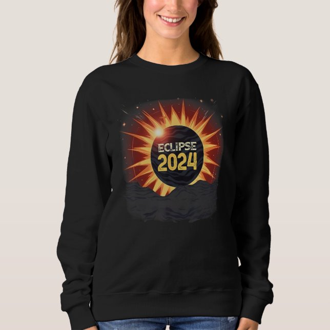 Aesthetic Mountain Total Solar Eclipse 2024 Sweatshirt (Vorderseite)
