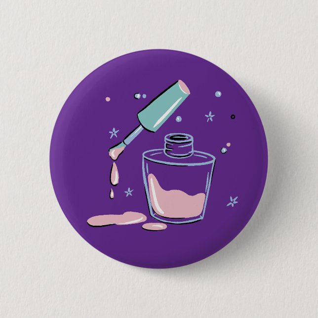 Aesthetic Mystic Pink Nail Polish Bottle Button (Vorderseite)