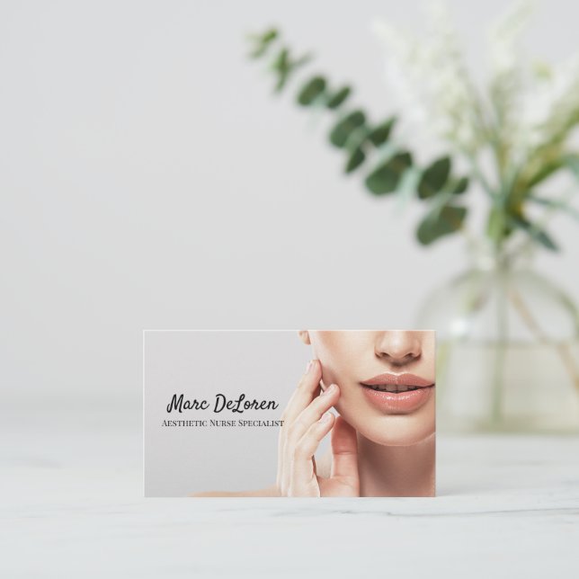 Aesthetic Nurse  Injector Cosmetic Surgeon Busines Visitenkarte (Stehend Vorderseite)