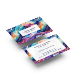 Aesthetic rainbow glitter agate visitenkarte