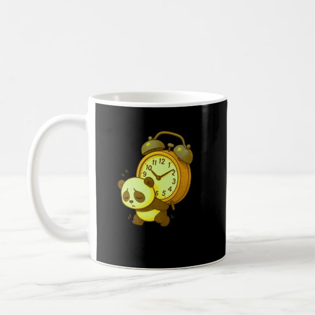 Aesthetic Sleepy Panda • Oversized Alarm Clock Kaffeetasse (Links)