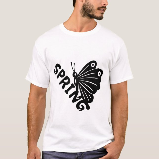  Aesthetic Spring Butterfly Minimalist Graphic T-Shirt (Vorderseite)
