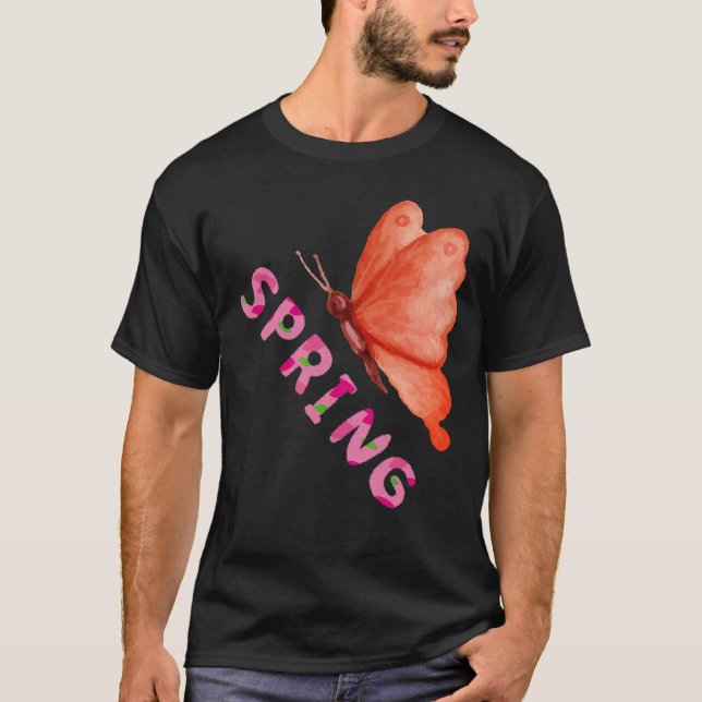  Aesthetic Spring Butterfly Minimalist Graphic T-Shirt (Vorderseite)