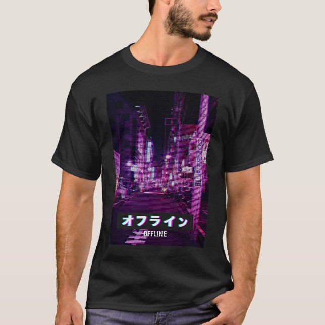 Aesthetic Style Vaporwave Japan 80s Meme Sad Glitc T-Shirt (Vorderseite)