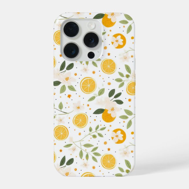 Aesthetic Summer Lemon Pattern iPhone Case 15 Pro Hülle (Rückseite)
