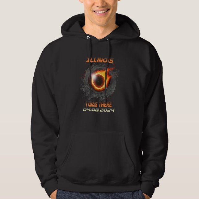 Aesthetic Total Solar Eclipse 2024 Illinois Hoodie (Vorderseite)