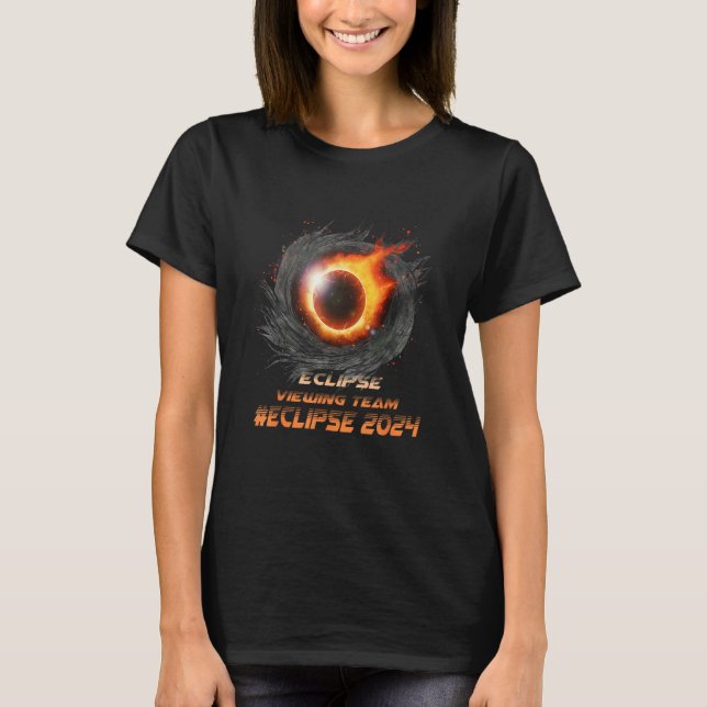 Aesthetic Total Solar Eclipse Viewing Team 2024 T-Shirt (Vorderseite)