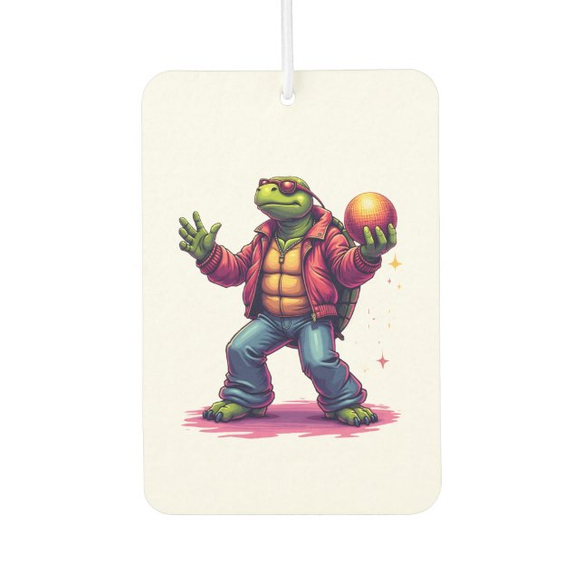 Aesthetic Turtle Disco T - Shirt Autolufterfrischer (Vorderseite)