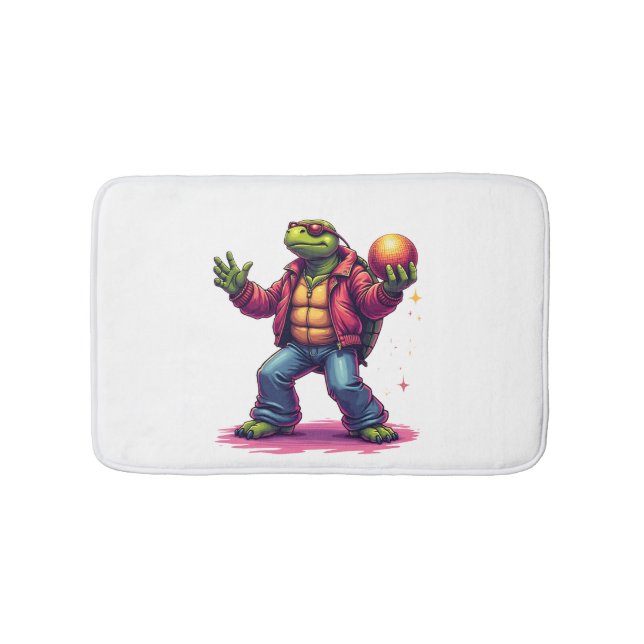 Aesthetic Turtle Disco T-Shirt Badematte (Vorderseite)