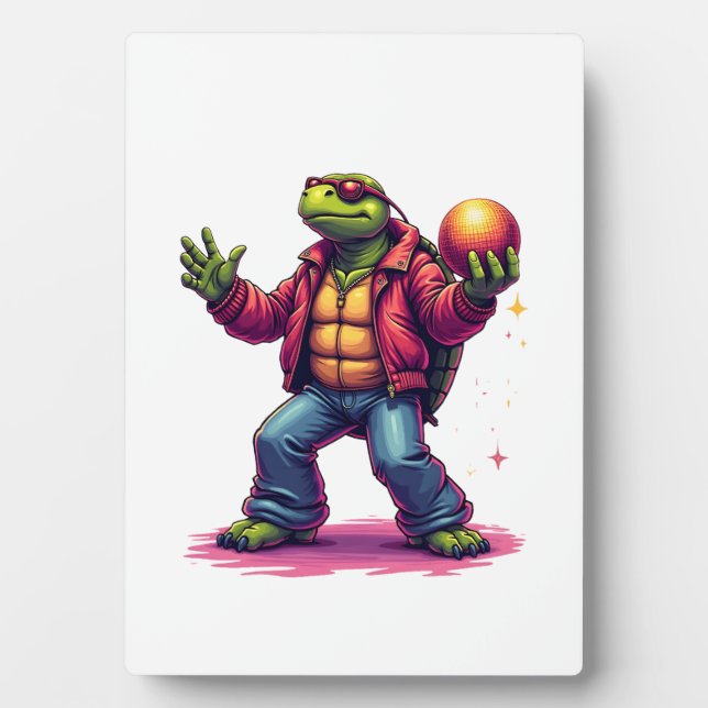 Aesthetic Turtle Disco T - Shirt Fotoplatte (Vorderseite)