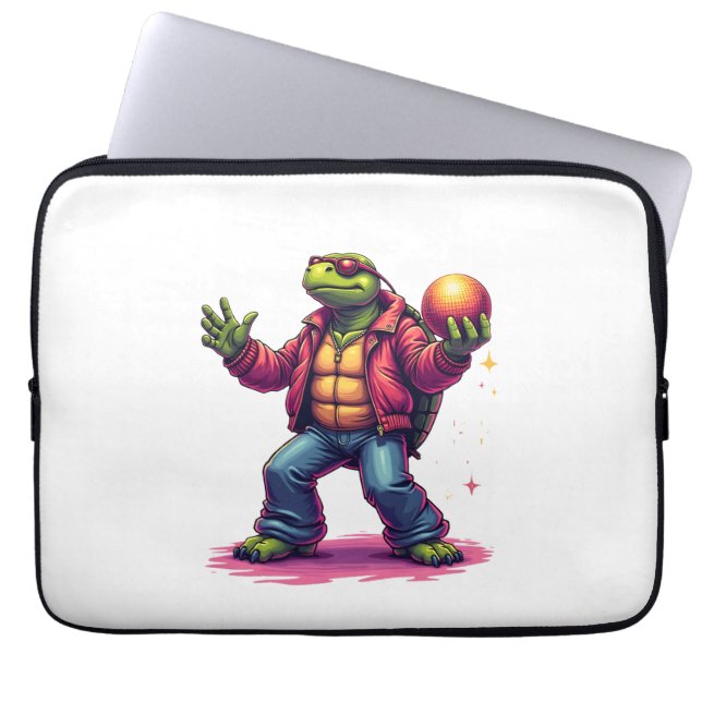 Aesthetic Turtle Disco T - Shirt Laptopschutzhülle (Vorderseite)
