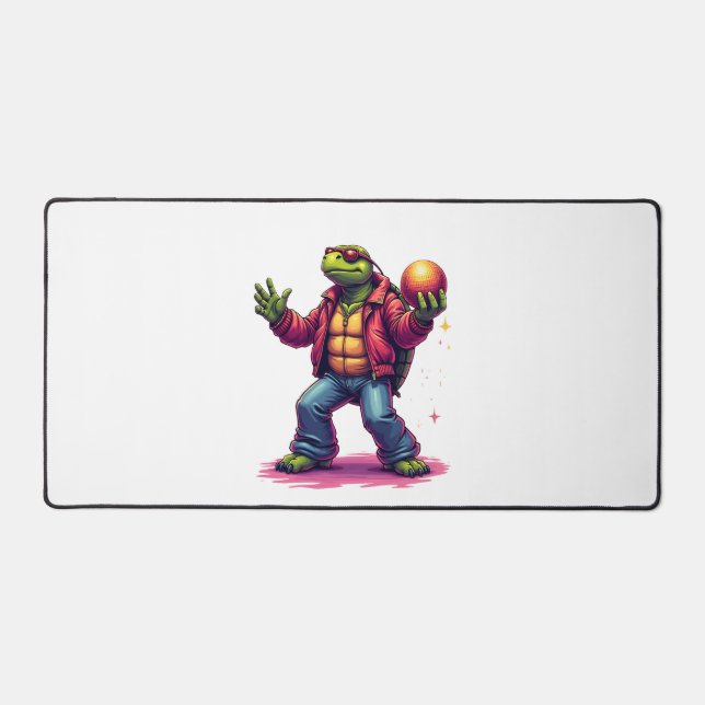 Aesthetic Turtle Disco T-Shirt Schreibtischunterlage (Vorderseite)