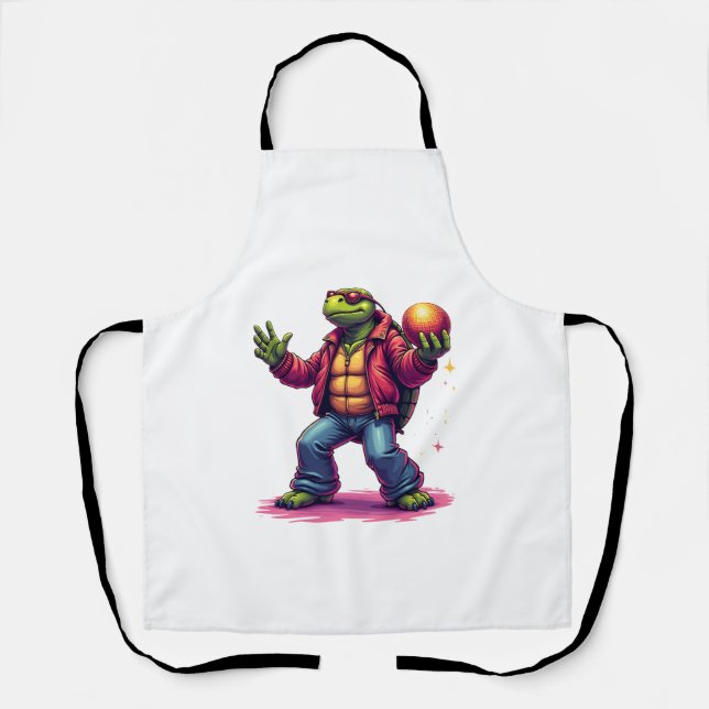 Aesthetic Turtle Disco T - Shirt Schürze (Vorderseite)