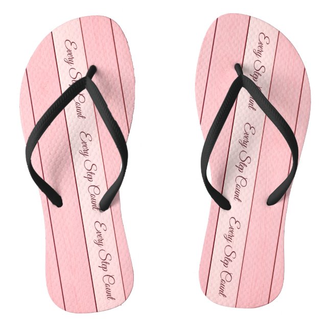 Aesthetic Vertical Wood Pattern Pink Colour  Flip Flops (Fußbett)