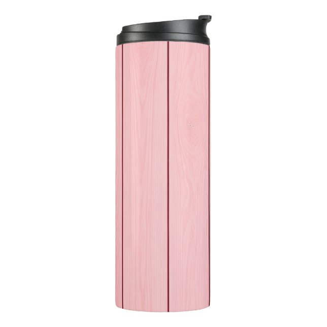 Aesthetic Vertical Wood Pattern Pink Colour  Thermosbecher (Nach links gedreht)
