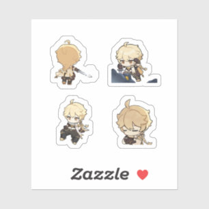 Aether Genshin Impact 4er Stickerbogen Extra  Aufkleber